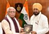 ਚਰਨਜੀਤ ਚੰਨੀ ਨੇ ਮਨੋਹਰ ਲਾਲ ਖੱਟਰ ਨਾਲ ਕੀਤੀ ਮੁਲਾਕਾਤ